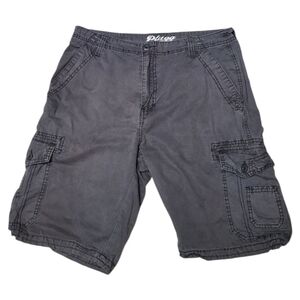 Plugg Dark Gray Cargo Shorts Relaxed Fit - Size 34